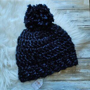 Toddler Hat from Cotton N Kandi on Etsy- 18" Navy & Black Variegate Chunky Knit